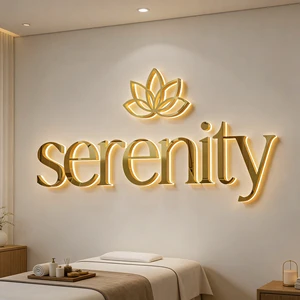 Lc Custom Beauty Salon Indoor 3D logo Sign Name LED Sign Metal Letter Backlit for Business Wall logo Led Illuminated Sign