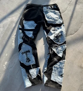 Custom High Quality Men Slim Fit Black Washed Stretch Denim Jeans With Straight Leg Stacked Design for Long Wear