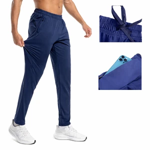 Men's Quick-Dry Breathable Windproof Mid-Waisted Active Bottoms Skinny Fit Versatile Solid Color Casual Wide-Leg Pants Autumn