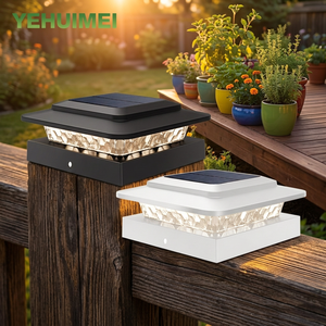 New Design Solar Garden Lamp Outdoor Waterproof Bright Large LED Solar Garden Deck Fence Lights 3 Modes For Posts