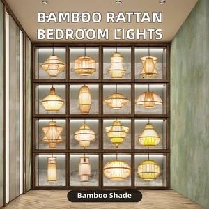 Hand-made Bamboo Lamp Southeast Asian Style Chandelier Woven Rattan Pendant Lights Bamboo Lamp for Home Decor