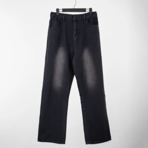 Custom Logo Men's Fashion Baggy Denim Jeans High Waist Straight Oversized Plus Size Pants