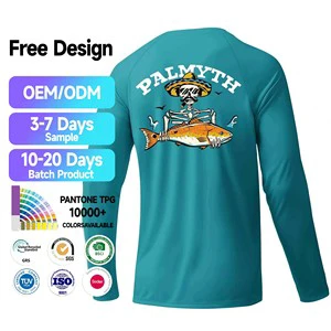 Custom Logo Sublimation Printed 100% Polyester Comfortable UPF 50 Quick-Drying Breathable Fishing Shirt Private Label Sport Wear
