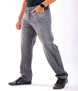 Loose Fit Grey High Street Softener Jeans Men Solid Mid Rise Comfortable Denim Pants Daily Casual Wear Work Travel Outdoor Urban