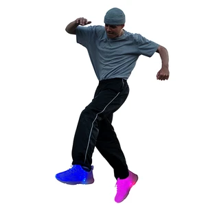 LED Light up Optic Fiber Shoes Glow at Night Sport Sneakers Running Shoes Popular for Party