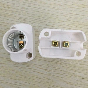 E14 E17 Light Bulb Socket Base White Rectangular Lamp Holder Edison Screw Wiring