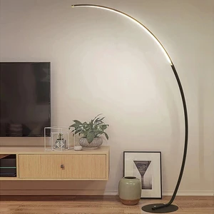 Durlitecn Modern Linear Curved Standing Floor Lamp Household Atmosphere Sofa Bedroom Living Room Modern Hotel Floor Lamps