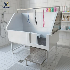 Sturdy Construction Pet Washing Station with Rust Resistant and Water Resistant Features with Integrated Drainage System