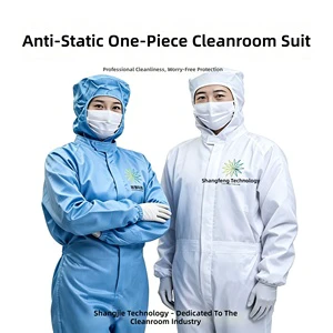 High Quality Anti Static Cleanroom Suit Full Body Coverall for Dust-proof Electronic Workshop and Clean Room Laboratory