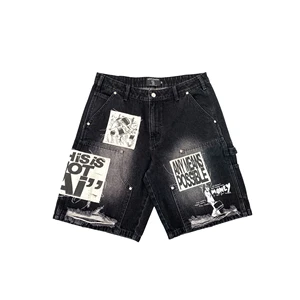 MIXED EMOTION 2026 Summer Hot Selling Vintage Piercing Trendy Handsome Rivet Men's Denim Shorts in Stock