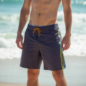 Premium Men's UPF 50+ Sun Protection Swim Trunks Drawstring Waist Beach Pants with Boho Style Casual & Comfortable