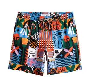 Quick Dry Men's Beach Trunks Printed Drawstring Board Shorts and Swim Trunks for Water Sports and Beach Days