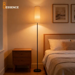 European Design Steel Frame Fabric Shade Adjustable Color Temperature E27 Floor Lamp For Hotel Bedroom Living Room