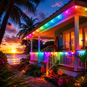 RGB LED Gutter Lights Outdoor Waterproof Color Changing Eaves Clip Lights for Roof Christmas Holiday Party Decoration