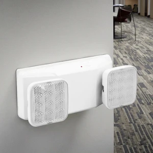 Double-Headed Indoor Fire Emergency Rechargeable LED Light Operated 5W Lithium-Ion ABS Plastic White Exit 3H Emergency