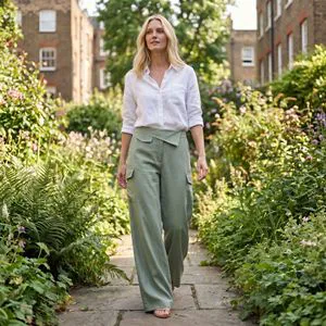 Tall Women's Autumn High Casual Breathable Trousers Wide Leg 36