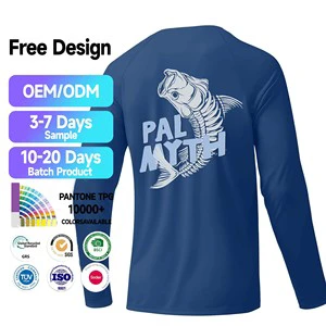Custom Camisas Pesca Long Sleeve Sublimation Printed Breathable Quick Dry Slim Fit Sun Protection UPF 50 100% Polyester Fishing