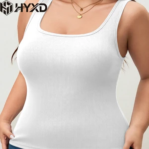 Wholesale Plus Size Women's Tank Top High-stretch Fitted Ribbed tank Sleeveless Camisole Breathable Oversize Vest for Women