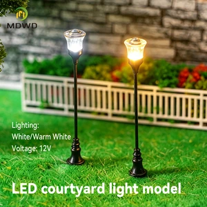 12V LED Street Lamp Model for Dollhouse Garden and Micro Landscape Decor Architectural Sand Table Scene Lighting