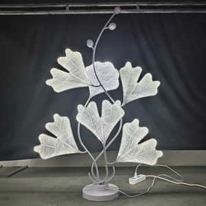Customizable Modern Metal LED Luminous Ginkgo Roadlight Decor Wedding Backdrop Lighting Stage Decoration Accessories AC Powered