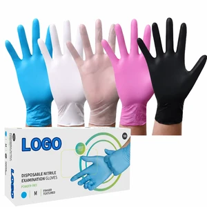Disposable Gloves Nitrile Medical Consumables Hand Powder Free Industry Sensitive Skin Use Food Service Black Nitrile Gloves