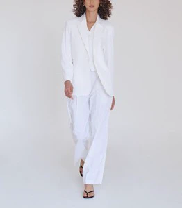 Custom Summer Fashion Plus Size Office Ladies Suits Casual Solid Color Long Sleeve Two Pieces Set Blazer and Pants for Women