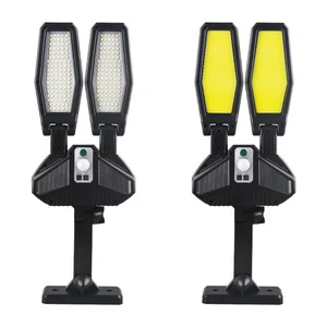 Factory Supply 202PCS COB Double-Headed Solar Street Outdoor 3 Light Mode Lamp Motion Sensor Security Light With Remote Control
