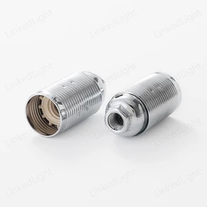 Chrome E14 Metal Light Bulb Socket Lamp Holder for Retro Lamps