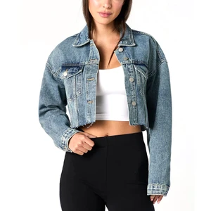 Latest Style Long Sleeve Denim Jean Jackets for Adults Wholesale Women Outerwear High Quality Women Denim Jacket