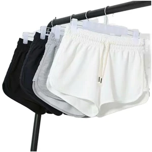 Women's Large Size High Waist Summer Sports Shorts Casual Super Hot Beach Pants in Solid Color Three Points Running Style