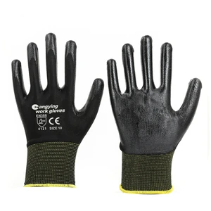 CY High Quality Advanced Nitrile Coated Work Protection Gloves Oil-Proof Wear-Resistant No Allergy Anti-static Safety Gloves
