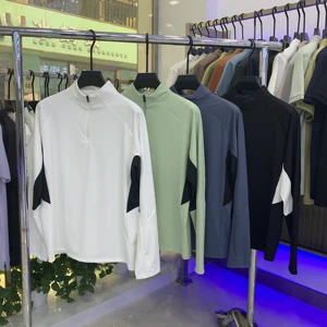 Men's Half Zip Long Sleeve Pullover Shirts Stretchable Moisture Wicking Casual Tops for Workout Travel Daily Activities