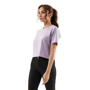 Hot Selling Plus Size Casual Women's Crop Top T-Shirt with Embroidered Custom Logo for Gym Wear