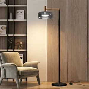 Modern Glass Shade Floor Lamp for Living Room Bedroom Home Decor Simple Arc Standing Light