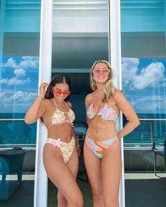 New Design Custom Logo Color Women's Bikini Swimwear With Floral/Animal/Cartoon Print Eco-Friendly Spandex/Polyester Fabric