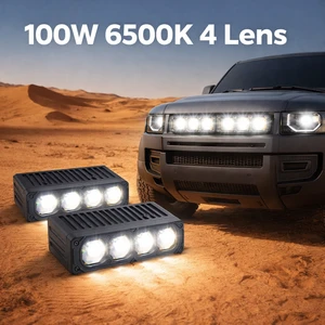 Auto Lighting Systems LED Grille Lights 100W 6500K Car LED Grill Light Biled Projector Lens Matrix Led Grill Lights