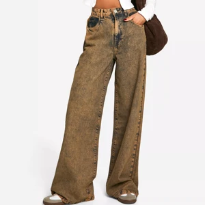 Women's Washed Denim Jeans for Woman Casual Evening Look Straight Custom Length Top Luxury Denim Jeans Pants for Women