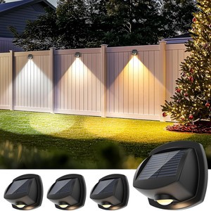 New Square Solar Wall Washer Light Exterior Dual-Color LED Solar Fence Spotlight Outdoor Boardwalk Light