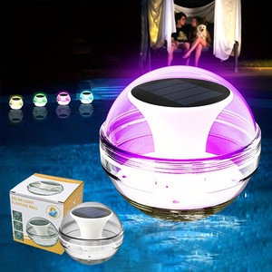 Outdoor Swimming Pool Landscape Colorful Spherical Water Float Light Waterproof Solar Floating Light