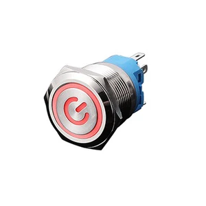 22mm Nickel-plated Brass Button Switch Light Self-locking Self-resetting IP67 Waterproof Circular Power Indicator Car Welding