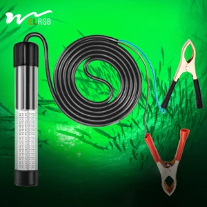 12V LED Waterproof Fishing Light IP68 Underwater Squid Lamp Emitting Green Blue Yellow White Colors 5 Meters for Sea Fishing
