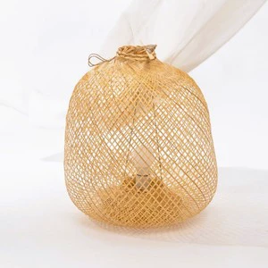 Best selling bamboo lamps natural wooden table lamp high quality lampshade light crafted by hand