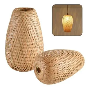 Handcrafted Bamboo Ceiling Lamp for Natural Lighting with Rustic Style for Modern Interiors