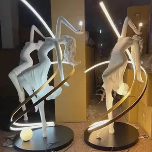 Art Deco Lighting Simple Modern Bedside Living Room Gallery Clothing Store Place Hotel Resin Light Lady Floor Lamps Sculpture