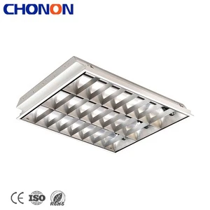 Price T8 Fluorescent Grille Light Fixture With 30W Single Parabolic Reflector