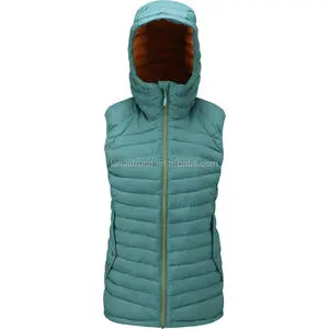 Custom Outdoor Women Anti-shrink Hooded Plus Size Down Vest
