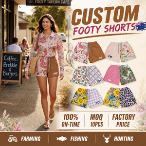 Custom Vintage Floral Footy Shorts Womens Casual Sports Shorts Breathable Polyester Australia Women Sport Casual Shorts