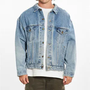 Available All Over Print 100% Washable Men's Jeans Jacket Basic Design Winter Collection Distressed Men's Denim Jacket