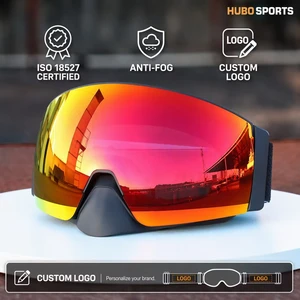 Professional CE Certified Photochromic Toric Lens Ski Goggles Anti-fog UV400 OTG Wide Vision Black TPU Snowboard Goggles