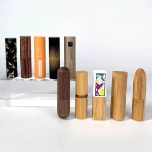 High Quality Innovative Cute Mini Bamboo Lipstick Lipbalm Organic Tubing With Compostable Creative Enviroment Friendly For Sale